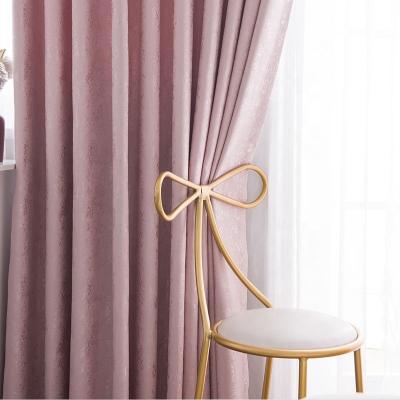 China Fashionable Blackout 95 Blackout Texture Blackout 95 Curtain Fabric Nordic Beaded Heather Single Dark Curtain Finished for sale