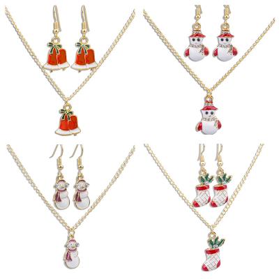 China 2020 Europe Christmas Charm Jewelry Necklace Earring Suit for sale