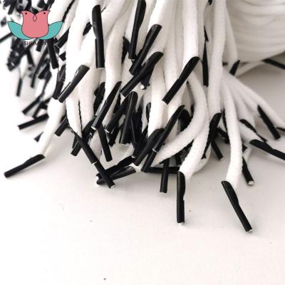 China CT011 Durable Manufacturer Supply 5mm Black White Braided Tips Ends Bags For Pulling Handle Rope In Pairs for sale