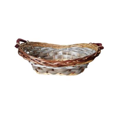 China Eco-Friendly Factory Wholesale Rattan Serving Tray Wicker Gift Baskets for sale