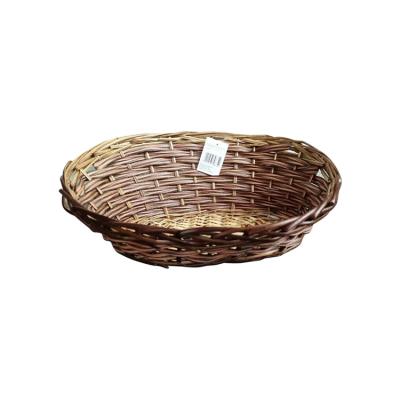 China Eco-Friendly Handmade Wicker Rattan Serving Tray Wicker Storage Basket for sale