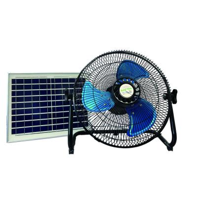 China Aluminum Alloy Outdoor Camping Barbecue Save Energy 12 Speeds 15w Rechargeable Solar Fan With Solar Panel for sale