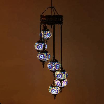 China Traditional Evershining Lighting DESIGN GLASS MOSAIC OPEN TURKISH HANGING LAMPS YMA41307 for sale