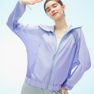 China Customized Slim Long Sleeve Womens Summer Sun Protection Breathable Clothing With Hood for sale