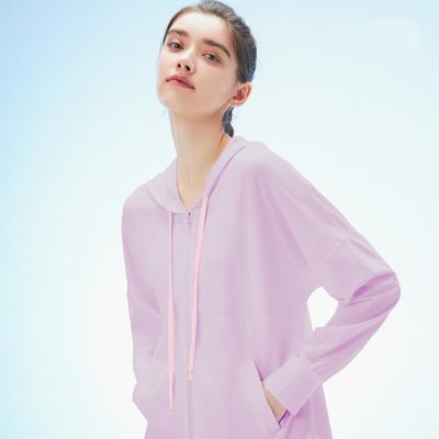 China Customized Slim Long Sleeve Womens Summer Sun Protection Breathable Clothing With Hood for sale