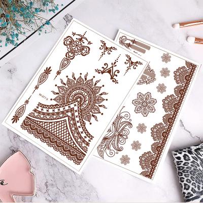 China Henna Tattoo Waterproof New Red Temporary Fake Tattoo Sticker Waterproof Temporary Tattoo Stickers for sale