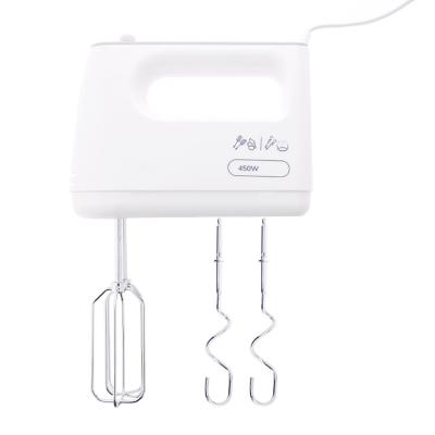 China Slow Start 4 Speed Turbo Function 450W Motor Portable Hand Mixer Slow Start Electric Set Chrome Plated Beaters for sale