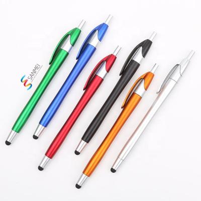 China Pen Modern Black 2in1 Promotional Stylus Tip Multifunctional Personalized Plastic Ballpoint Pen for sale