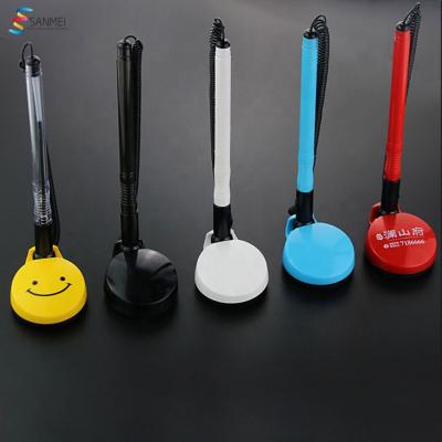 China Cheap Promotional Plastic Branded Logo Office Pen Promotional Custom Pen With Chain for sale