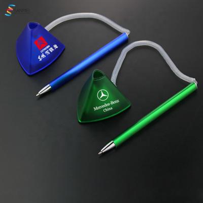 China Pen Professional Promotional Irregular Logo Printed Advertise Triangle Table String Pen for sale