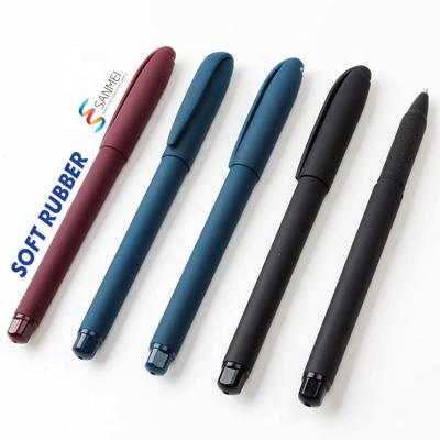 China Full Size OEM Office Promotional Custom Logo Soft Rubber Gel Ink Pen for sale