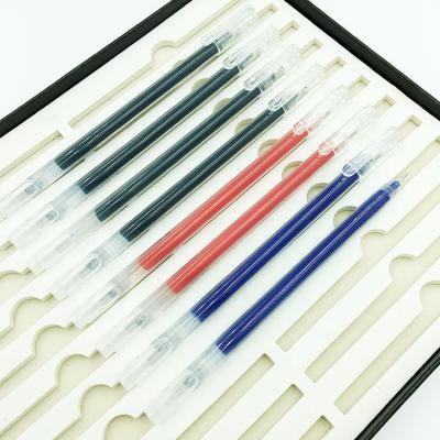 China Office Normal Durable School Writing Non-Toxic 0.5mm Full Ink Gel Pen In Black Red Blue Needle Ink Refill for sale
