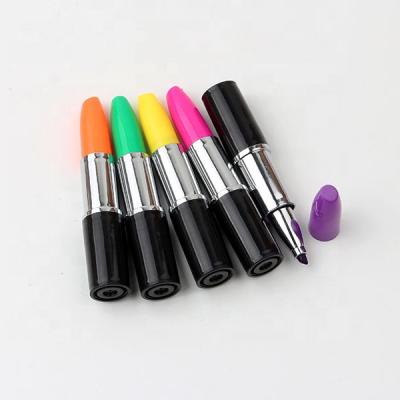 China office & School Markers Like Lipstick Non-Toxic Highlighter Pen With Custom Logo for sale