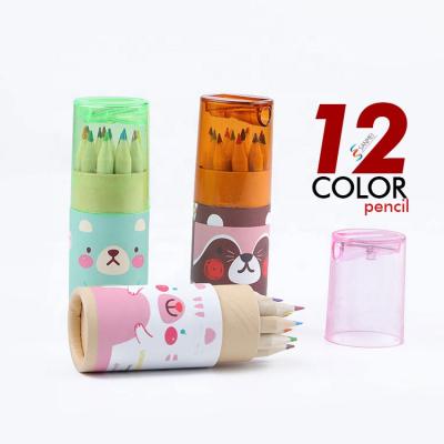 China Professional kids colores 12 color lapices color coloring pencils set with sharpener for sale