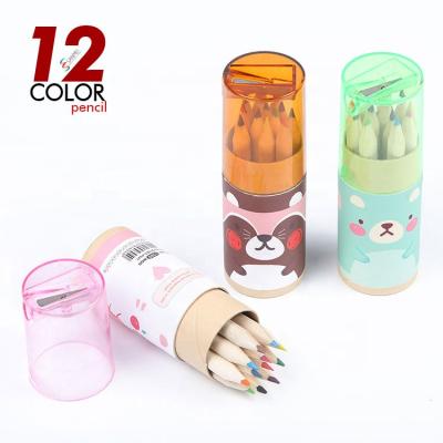 China Professional Coloring Kids Drawing Custom 12 Colored Pencils Set With Sharpener for sale