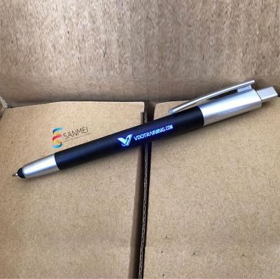 China Promotional Led Pen light up kugelschreiber ballpen pen logo promotion gift customized pen for sale
