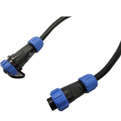 China Conector Male Female Power Electrical Wire Connectors IP68 SP13 Lock Nut For Outdoor Lighting Cable 2 Pin Waterproof Connector Led for sale