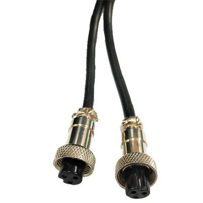 China Copper Gilding / Silver GX-12 3 Pin Aviation Connector Round Plug Connector Power Cable Wire Terminal Electrical Line Connector for sale