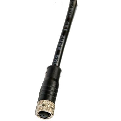 China 2m Automotive PVC Cable M8 5 Pin Female Right Angle Round Connector Metal IP67 Waterproof Cable Rope Industrial for sale
