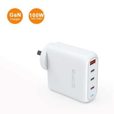 China Macbook High Power GaN 100W 4 Ports Desktop Charger Multifunction Fast Charging Palladium QC3.0 USB C PD GaN Charger for sale