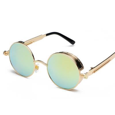China Fashion Sunglasses 886 Personality Round Punk Metal Retro Reflective Anti-ultraviolet Radiation Sunglasses Men Women for sale