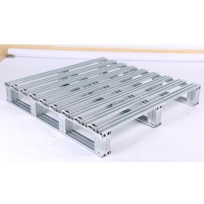China Reusable Metal Forklift Galvanized Pallet Industrial Steel Pallet Two Way Heavy Duty Rackable Pallet Factory Steel Pallet for sale