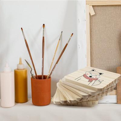 China Sustainable DIY Stained Painting Wood Wedding Decoration 4 Inch Wood Slices Square Unfinished Blank Wood Coasters for Crafts for sale