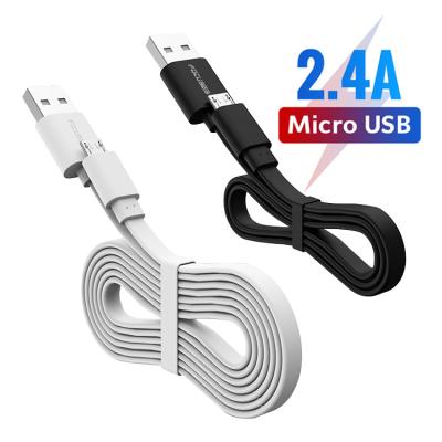 China New MP3/MP4 Player Flat 3ft Delivery Flat 3ft OEM V8 USB Charger Cable Android Mobile Phone Data Sync Cord Noodle 2.4A Micro Fast Charging Data Cable for sale