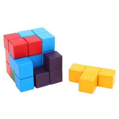 China Magnetic Montessori Educational Toy Wooden Toy Soma Cubes Educational Puzzle For Baby for sale