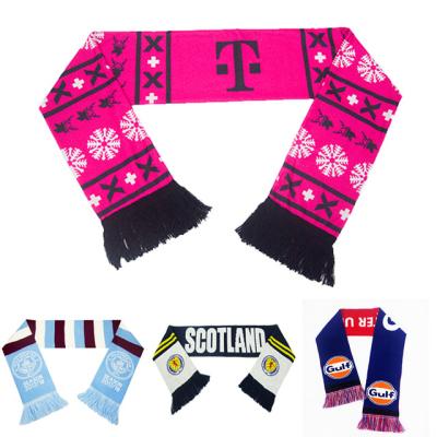 China Customized Long Promotion Fans Velvet Football Soccer Club Scarfs With Tassels for sale