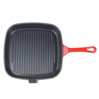 China Cheap viable single oil mouth cast iron cookware skillet cook grill pan for sale