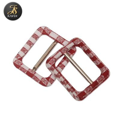 China JUSFER Eco-friendly Brand Double Cover Fabric High Quality Square Belt Buckle for sale