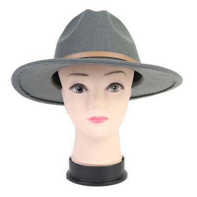 China 2021 New Designer Color Dobby Poly Wool Fedora Hats With Belt Band for sale