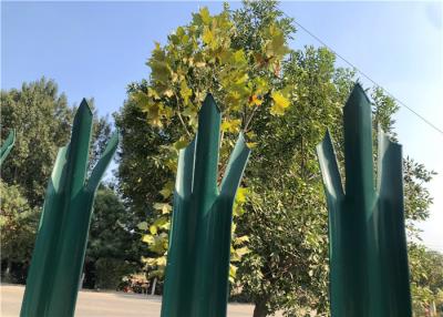 China Powder Coated Green Palisade Fencing , Metal Picket Fence Panels For Home for sale