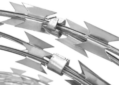China Hot Dipped Galvanized Bto-28 Razor Barbed Wire Cross Style Concertina Fence Mesh for sale