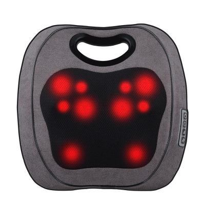 China Electric Deep Shiatsu Neck Shoulder Back Massage Pillow with Rolling Kneading Heat 8W Massager for sale