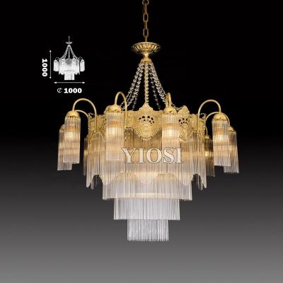 China Traditional Luxury Brass Chandelier Crystal Golden Antique Brass Chandelier for sale