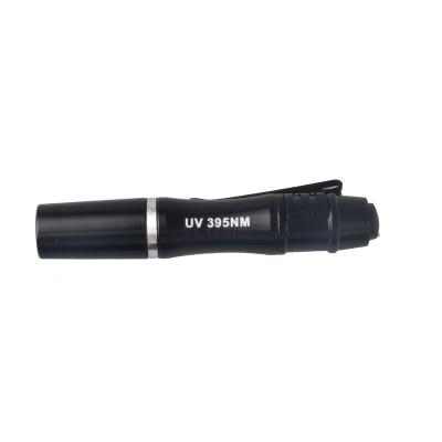 China Bulk Backup Sales 395nm Super Purple Aluminum Battery Powered Pocket Hot Dry Handheld Mini UV Led Penlight for sale