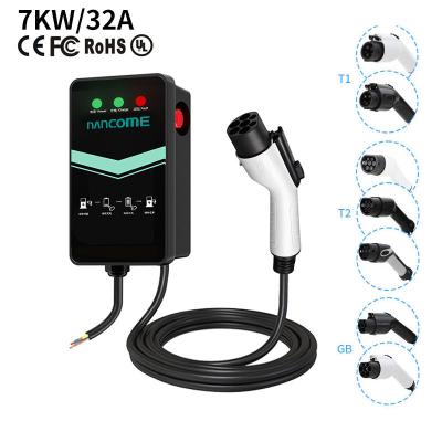 China AC Home Commercial EV Charging Swipe card charging Scan code charging 7KW charging pile Ev Charging Station electric vehicle battery charger for sale