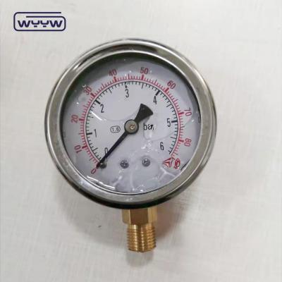 China 0-250psi Bodem olie gevulde modderpomp Hydraulische drukmeters met messing binnenste Te koop