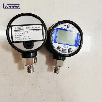 China Medidor de presión hidráulico digital de 65 mm -1-40 bar Manómetro compuesto alimentado por batería en venta