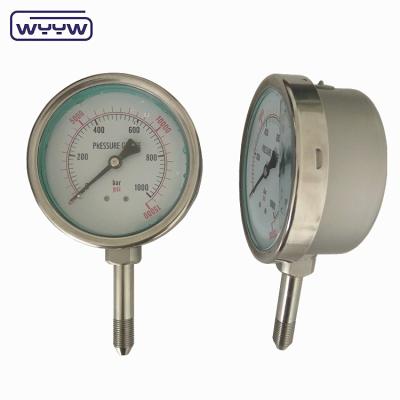 China Industriële vloeistof gevulde drukmeter 63 mm 100 mm 150 mm Opties Te koop