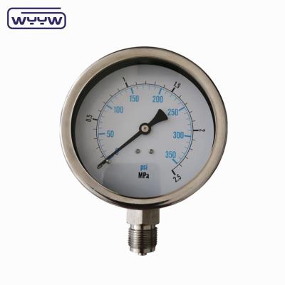 China 100 mm acryl venster vloeistof gevulde drukmeter voor industriële toepassingen Te koop