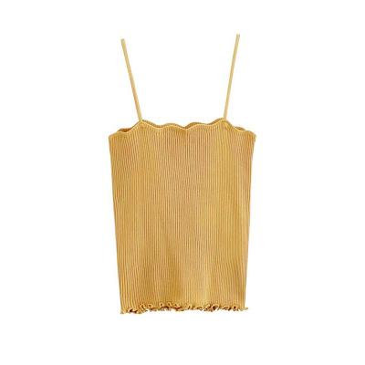 China Ladies Summer Breathable Sexy Top Vest Retro Sleeveless Knitted Shirt for sale