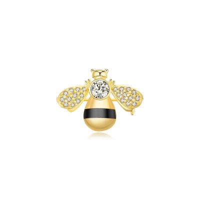 China Multi Function Safety Bar Pin Bee Enamel Brass Gold Plating Pin Back Pin for sale