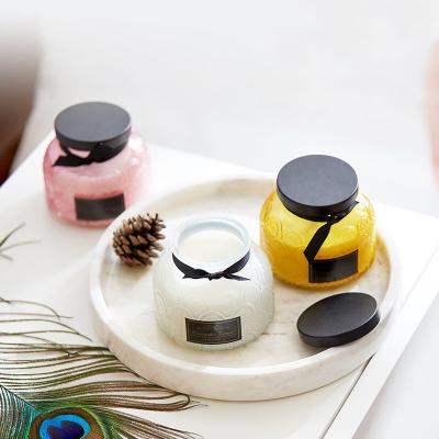 China Custom Luxury Flameless Pure Wax Private Label Wedding Candles Soy Candles Scented Candle in Glass Jar with Package Box for sale