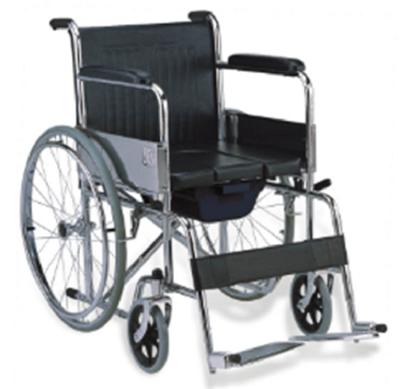 China Shower Wheelchair Commode Comfortable Disabled Aluminum Folding Handicapped Wheelchair for sale