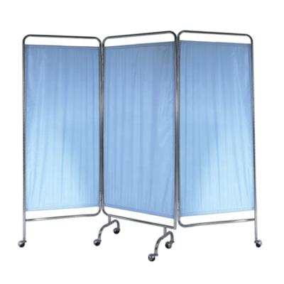 China 2020 New Arrival Hospital Stainless Steel Blue Times Hospital Easy Movable Medical 3 Ward Folding Screen for sale