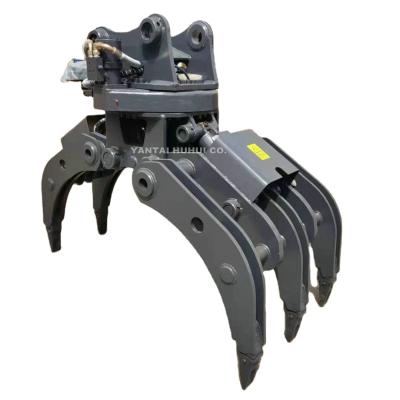 China Construction works Mini Excavator Grapple For Wood | Hydraulic Rotary Grapples For Sale for sale