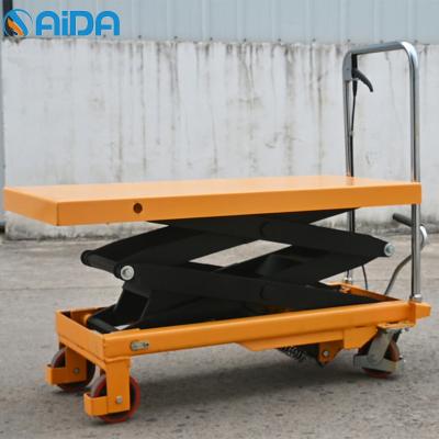 China Hydraulic Pallet Small Electric Scissor Lift Table Stationary 500kg Load Capacity mobile hydraulic lift platform for sale